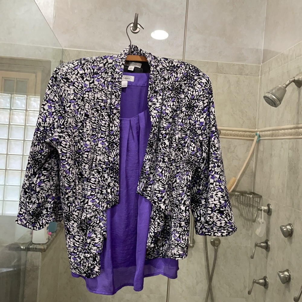 Ruffled jacket top with blouse